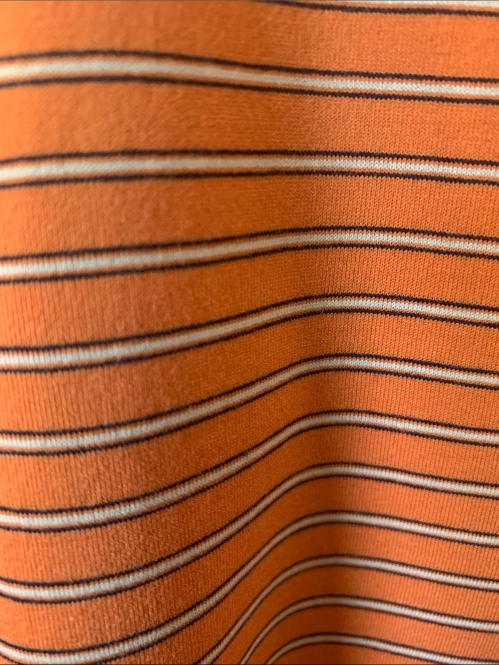 Austin Reed Orange Polo with Thin Navy Stripes - Picture 4 of 5